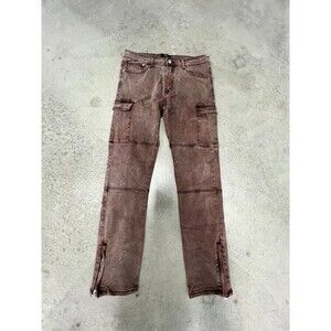 Brown Skinny Slim Cargo Jeans